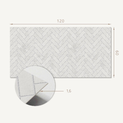 Obdĺžnikový panel na stenu Vzor rybej kosti v troch rozmeroch