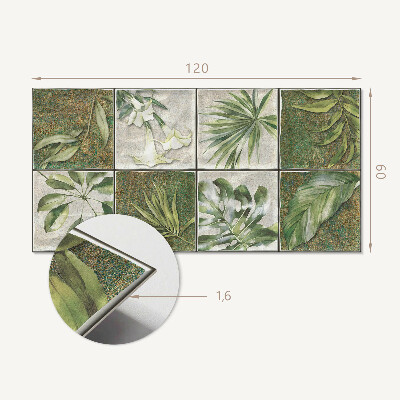 Samolepiaci panel na stenu Mozaikové listy z prírody