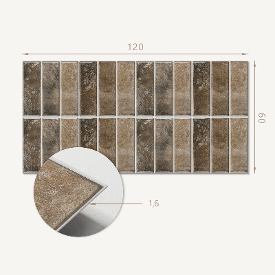 Obdĺžnikový panel na stenu Vertikálne pruhované dlaždice