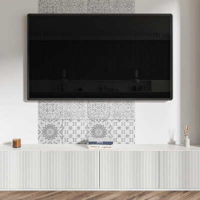 Samolepiaci panel na stenu Štýlové tvary s kvetinovým motívom