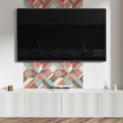 Štvorcový stenový panel Viacfarebné postavy v geometrickej forme