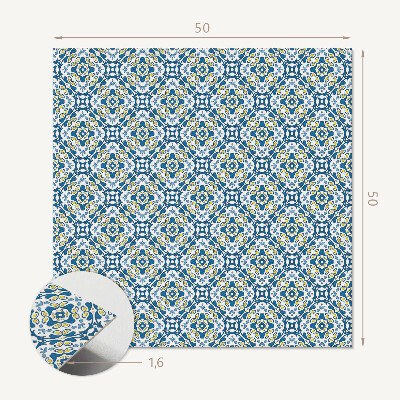 Štvorcový stenový panel Geometrické s kvetinovým vzorom