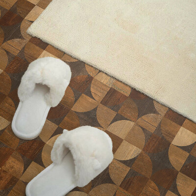 Štvorcový panel na stenu Drevený motív v geometrickom štýle