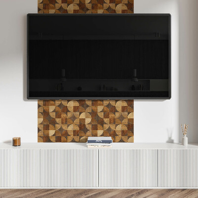 Štvorcový panel na stenu Drevený motív v geometrickom štýle