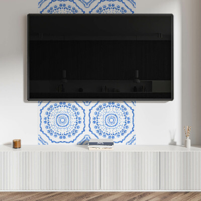Samolepiaci panel na stenu Kvety v geometrickom kruhu