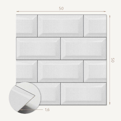 Štvorcový stenový panel Motív tehly v minimalistickom dizajne