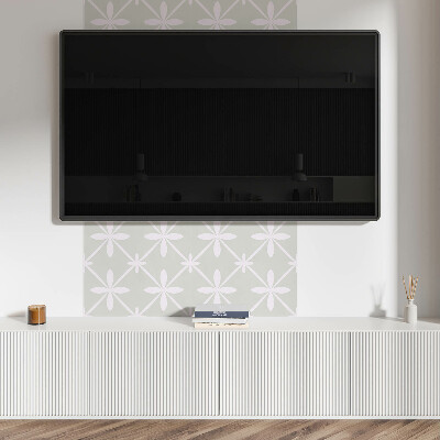 Štvorcový panel na stenu Sieťovaný vzor s kvetinovými prvkami