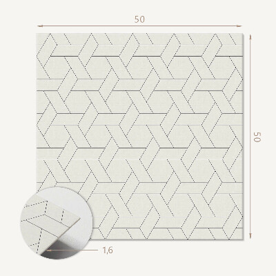 Štvorcový panel na stenu Geometria v šesťhrannom štýle