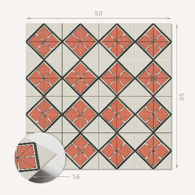 Štvorcový stenový panel Štýlový geometrický kosoštvorcový motív