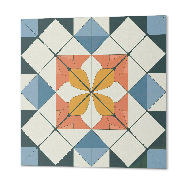 Štvorcový panel na stenu Geometria v kvetinovom prevedení