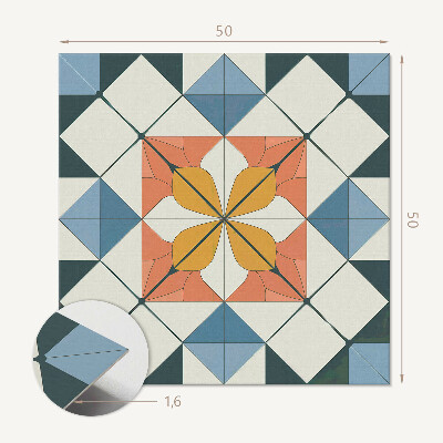 Štvorcový panel na stenu Geometria v kvetinovom prevedení