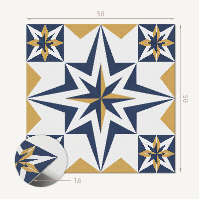Štvorcový panel na stenu Štvorcové vzory s geometrickými hviezdami