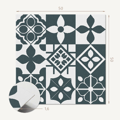 Štvorcový stenový panel Geometrické tvary na dlaždiciach