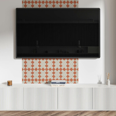 Štvorcový stenový panel Geometria kosoštvorcov v mriežke