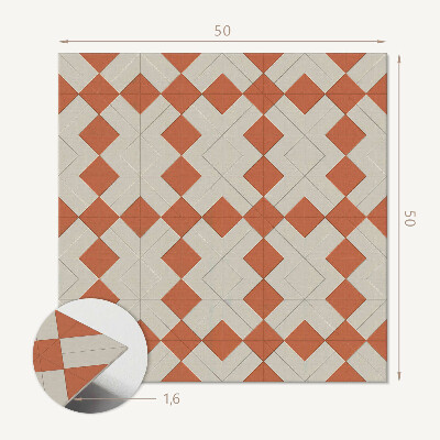 Štvorcový stenový panel Geometria kosoštvorcov v mriežke