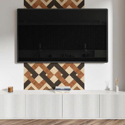 Štvorcový panel na stenu Geometrický vzor dreva