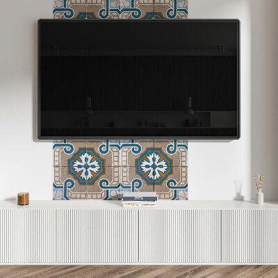 Štvorcový stenový panel Dekoratívne ornamenty v mozaikovom prístupe