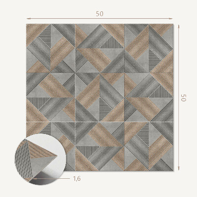 Štvorcový stenový panel Štýlové geometrické trojuholníky