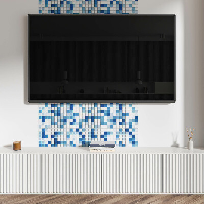 Štvorcový panel na stenu Modrá mozaika s jemnými prechodmi