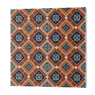 Štvorcový stenový panel Geometrický vzor v hnedej a bielej farbe
