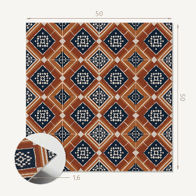 Štvorcový stenový panel Geometrický vzor v hnedej a bielej farbe