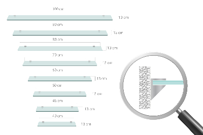 Sklenená zavesná polička do kúpeľne transparentná