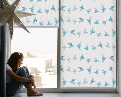Roleta na okno Modré vtáky
