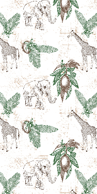 Roleta na okno Žirafy slony a listy