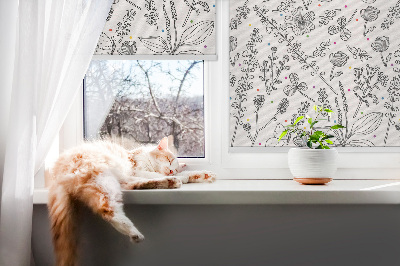 Roleta na okno Nakreslené rastliny