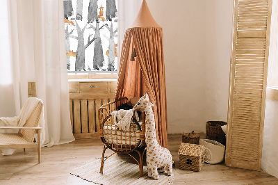 Roleta na balkon Šedé stromy červené líšky