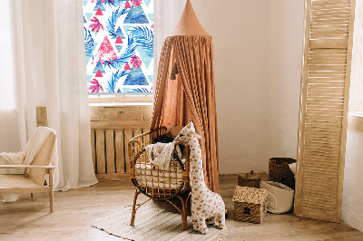 Roleta na balkon Modré listy a trojuholníky