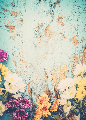 Roleta Kvety na modrom pozadí