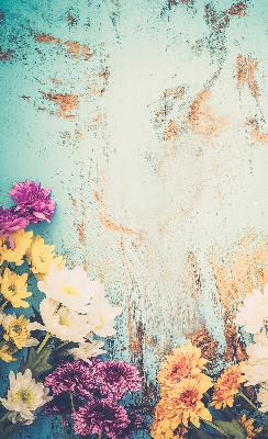 Roleta Kvety na modrom pozadí