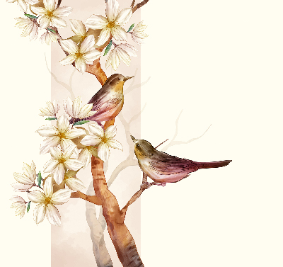 Roleta na okno Vtáky na strome s kvetmi