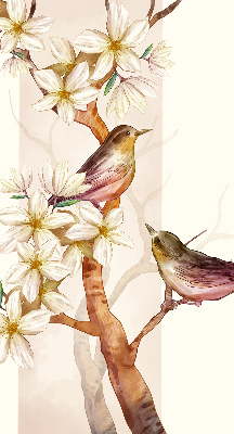 Roleta na okno Vtáky na strome s kvetmi