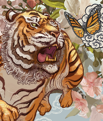 Roleta na okno Tiger v kvetoch