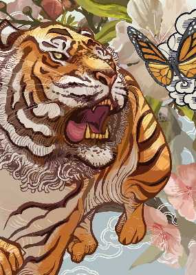 Roleta na okno Tiger v kvetoch