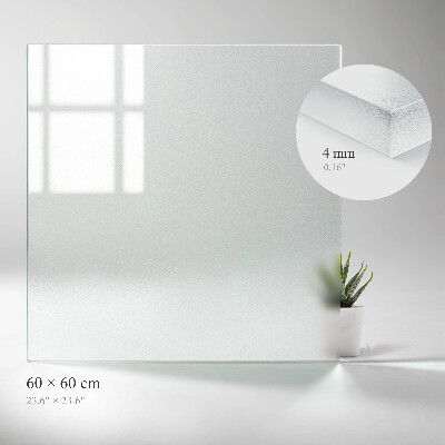 Sklenená stolová doska štvorcového tvaru, polopriehľadná