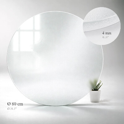 Sklenená okrúhla polopriehľadná doska na stôl