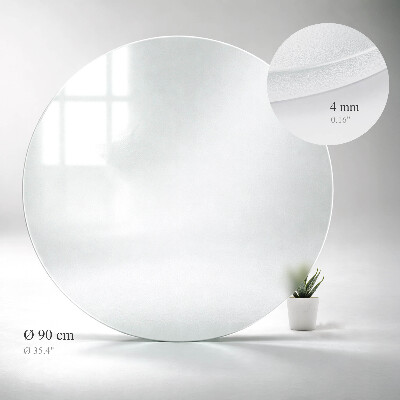 Sklenená okrúhla polopriehľadná doska na stôl