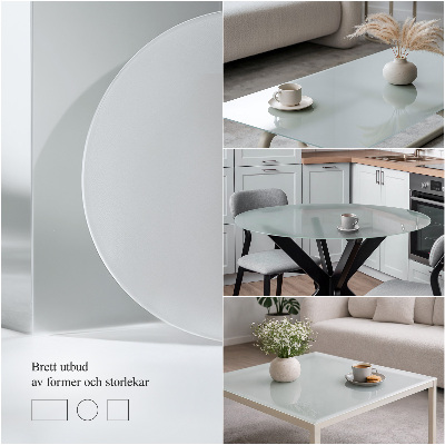 Doska na stôl v polopriehľadnom prevedení a obdĺžnikovom tvare