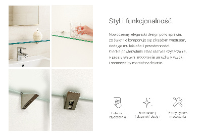 Polopriehľadná zavesná polička do kúpeľne