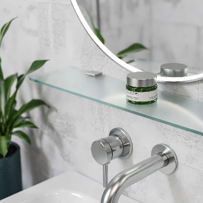 Polopriehľadná zavesná polička do kúpeľne