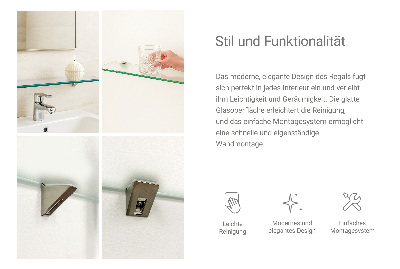 Polopriehľadná zavesná polička do kúpeľne