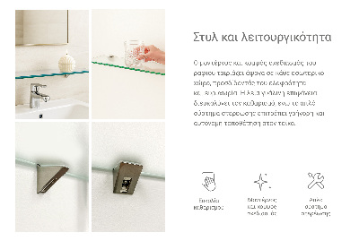 Polopriehľadná zavesná polička do kúpeľne