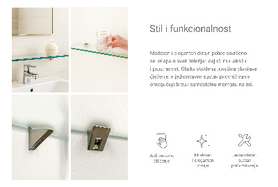 Polopriehľadná zavesná polička do kúpeľne