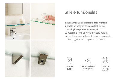 Polopriehľadná zavesná polička do kúpeľne