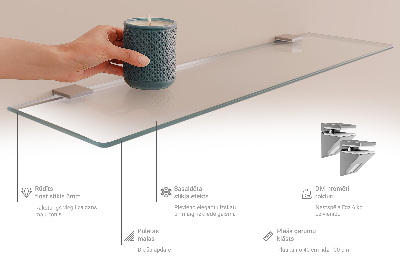 Polopriehľadná zavesná polička do kúpeľne