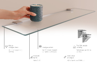 Polopriehľadná zavesná polička do kúpeľne