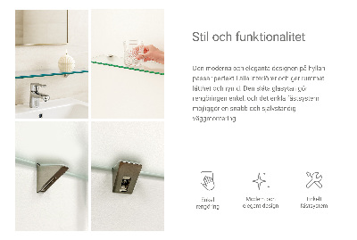 Polopriehľadná zavesná polička do kúpeľne